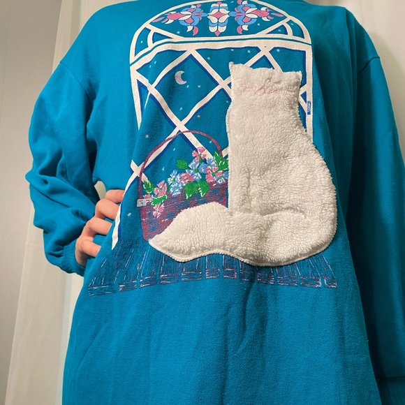 Vintage Sweaters - Vintage Kitten sweater dress/ sleepwear